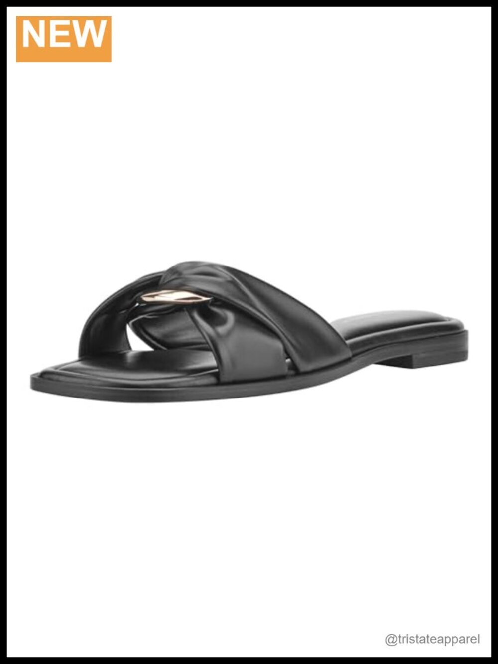 Faux Leather Criss Cross Flat Sandals